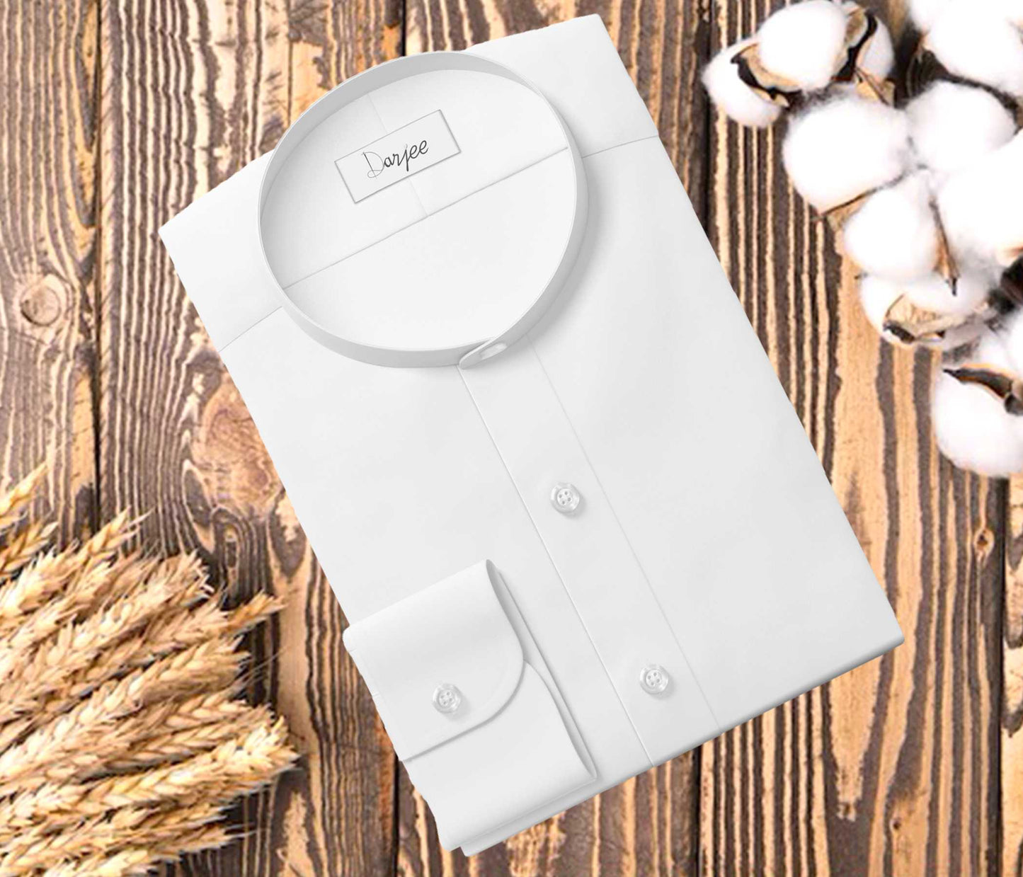 White Men Grandad collar shirt Gift For HimBand Collar Shirt Peaky Blinders Style Men Round Collar Cotton Shirt Wedding Summer Wear