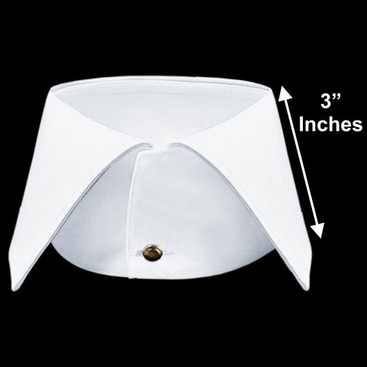 Stiff Detachable Collar For Shirt Vintage Longpoint Collar Wing Collar High Rounded Collar High Stand Collar Cutaway Collar Victorian Collar