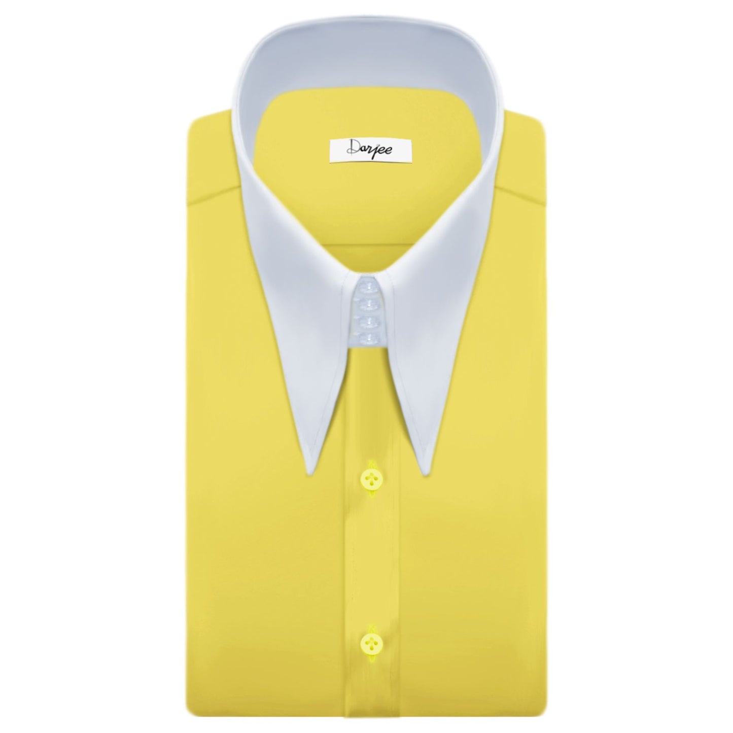 Men Mustard High Long Spear Pointed Karl lagerfeld Style Shirt Tall Stiff Neck Collar Shirt Large Collar Good fellas Collar Vintage Shirt