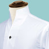 One Peace High Neck Vintage White Blouse Men Dress Shirt Giza Cotton Shirt for Wedding Tall Neck Stiff Collar Shirt