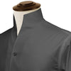 Dark Grey One Piece Collar Shirt For Men Gift Giza Cotton Satin High Tall Neck Stiff Collar Shirt Chinese Mandarin Band Collar Dress Shirt