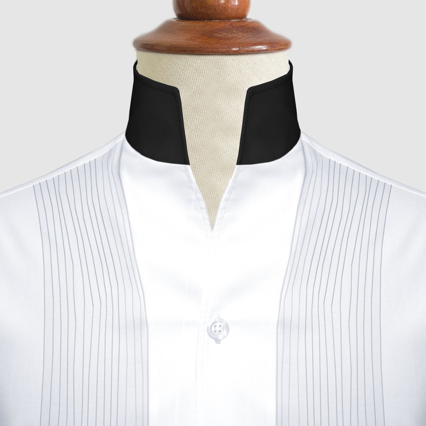 White Men Shirt High Open Neck Collar Shirt Tuxedo Placket V Collar Shirt High Tall Neck Collar China High Band Collar Cotton Dress Shirt