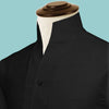 Black Linen Men Shirt High Collar Tall Neck Stiff Chinese Band Mandarin Open Collar One Piece Collar Shirt Summer Party Wear Karl Lagerfeld