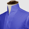 Royal Blue One Piece Collar Shirt For Men Gift Giza Cotton Satin High Tall Neck Stiff Collar Shirt Chinese Mandarin Band Collar Dress Shirt