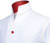 White Men Shirt High Stand Collar Shirt One Piece Collar Shirt Contrast Stitch High Tall V Neck Collar High Chinese Band Collar Dress Shirt