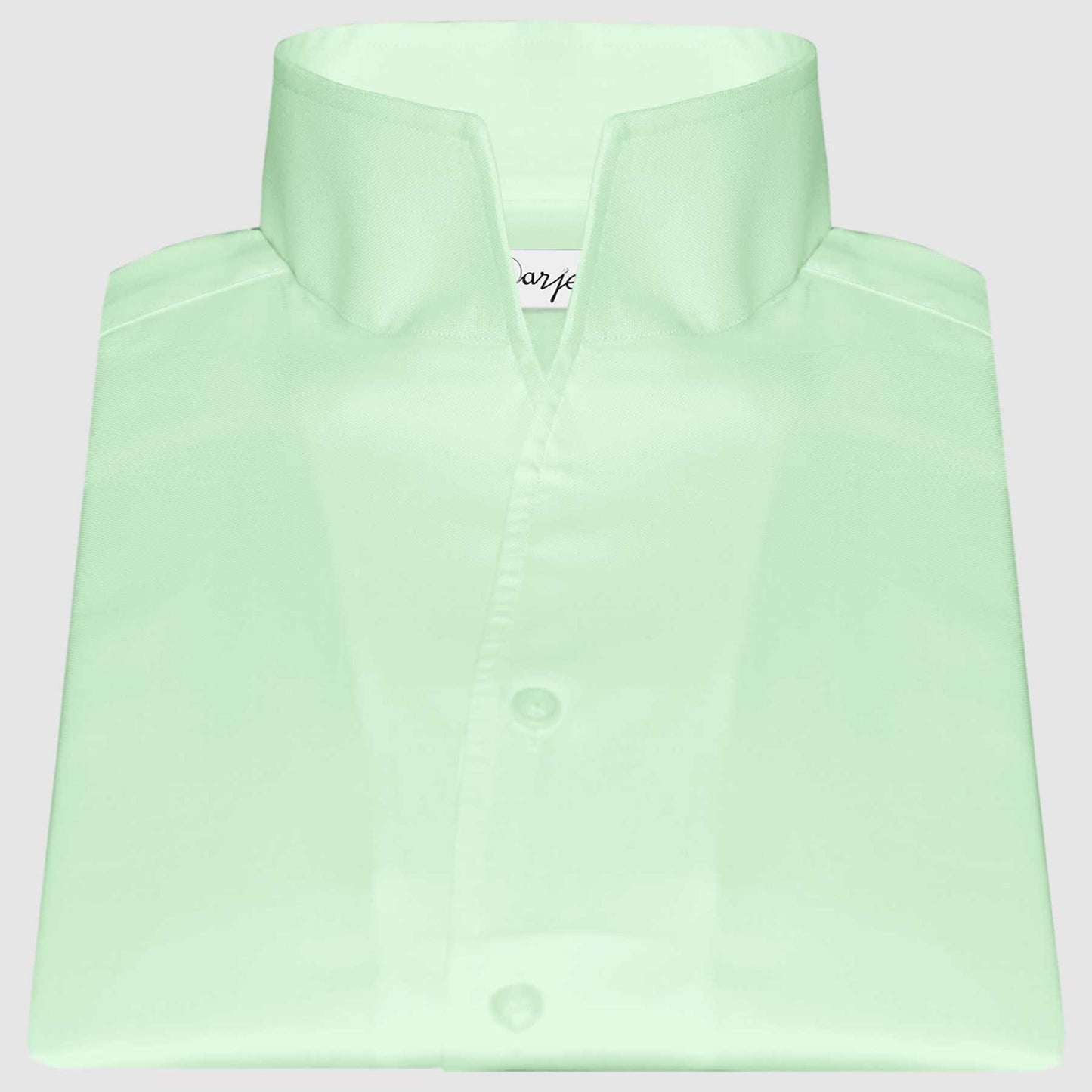 Mint Green One Piece Collar Shirt For Men Gift Giza Cotton Satin High Tall Neck Stiff Collar Shirt Chinese Mandarin Band Collar Dress Shirt