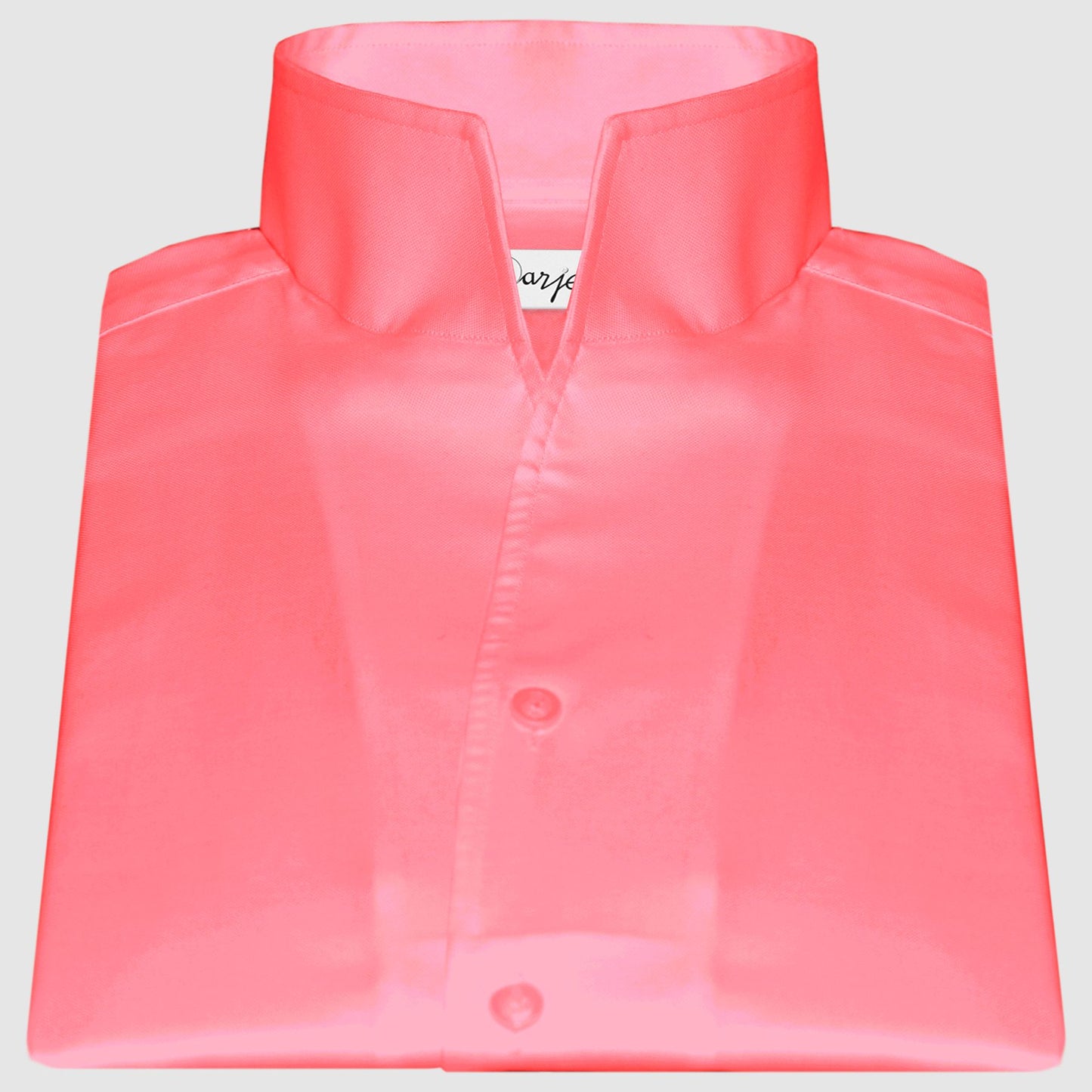 Rose Red One Piece Collar Shirt For Men Gift Giza Cotton Satin High Tall Neck Stiff Collar Shirt Chinese Mandarin Band Collar Dress Shirt
