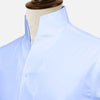 Sky Blue One Piece Collar Shirt For Men Gift Giza Cotton Satin High Tall Neck Stiff Collar Shirt Chinese Mandarin Band Collar Dress Shirt