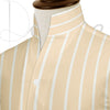Yellow Striped One Piece Collar Shirt For Men Gift Giza Cotton Satin High Tall Neck Stiff Collar Shirt Chinese Mandarin Band Collar Dress Shirt