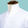 High Open Collar White Shirt Concealed Placket Men's One Piece Dress Shirt Tall V Neck China Mandarin Stiff Collar Easy Iron Work Wear Shirt