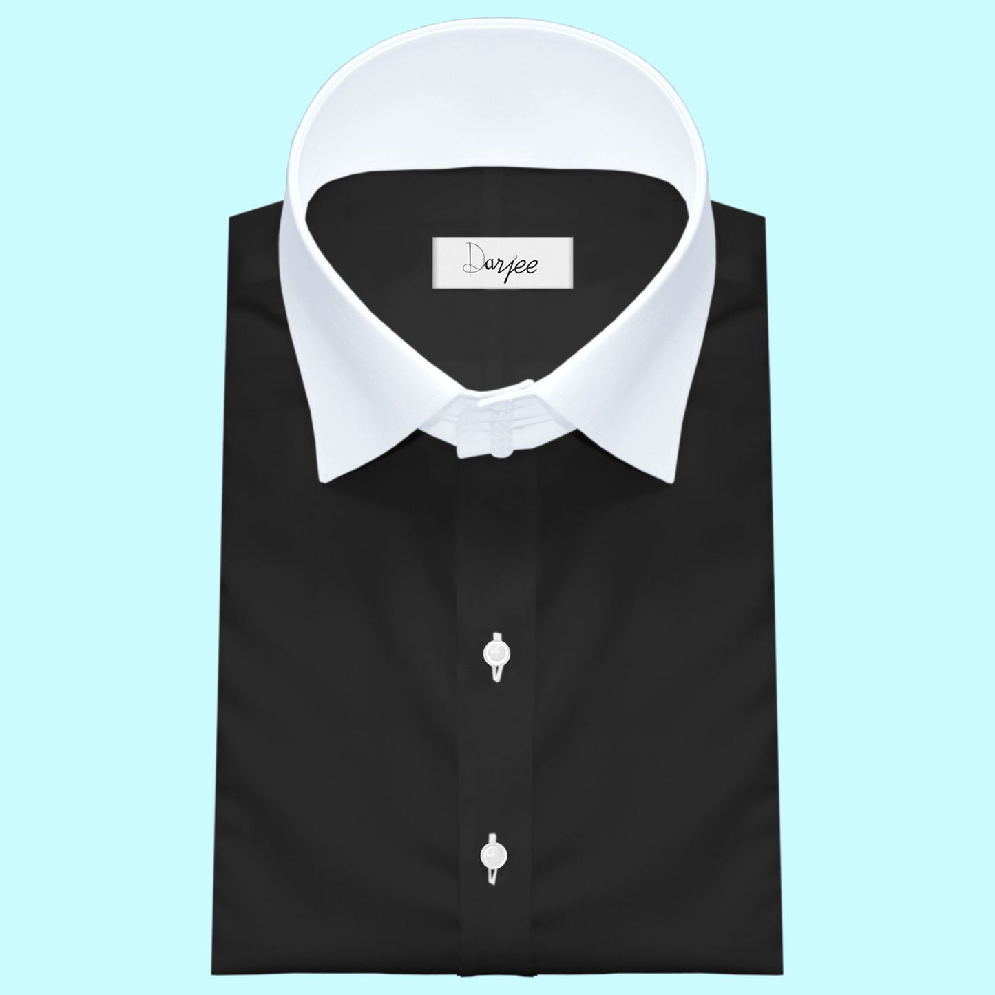 Black High Collar Spread Shirt for Mens Tall Neck Collar Shirt Karl Lagerfeld Style Vintage Collar Wedding Men Attire Shirt Gift For Him