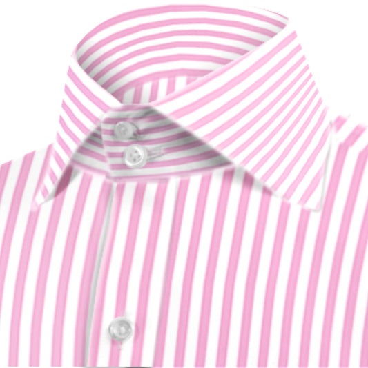 High Spread Collar Dress Shirt For Men President English Wide Spread Full Sleeves Pink Shirt Men Wedding Attire Tall Neck Windsor Collar