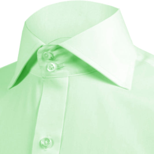 High Spread Collar Dress Shirt For Men President English Wide Spread Full Sleeves Green Shirt Men Wedding Attire Tall Neck Windsor Collar (Copy) (Copy)