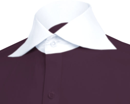 Long Spear Pointed Collar Shirt Vintage Style Cutaway Dagger Collar Shirt Lilac Shirt Summer Beach Party Men's Handmade Long Sleeves Shirt (Copy)