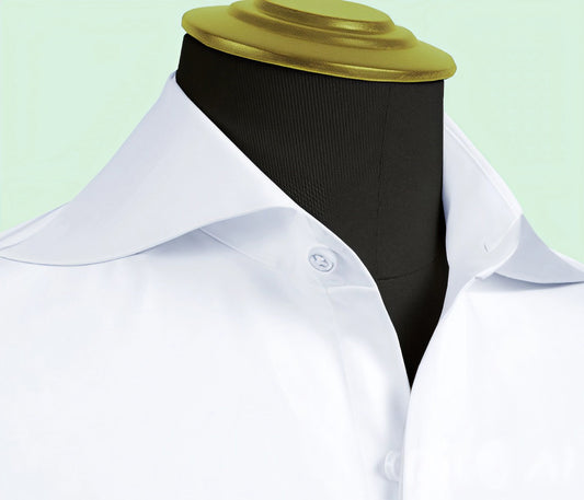 Long Spear Pointed Collar Shirt Vintage Style Cutaway Dagger Collar Shirt White Shirt Summer Beach Party Men's Handmade Long Sleeves Shirt