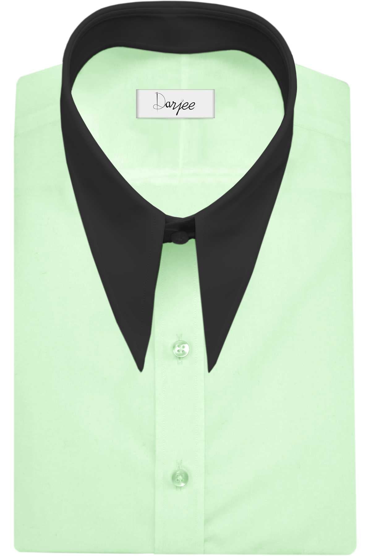 Long Pointed Collar Green Shirt Vintage Spearpoint Collar Men Dress Shirt Dagger Collar Shirt Goodwood Revival Father Gift For Him 1930s 40s