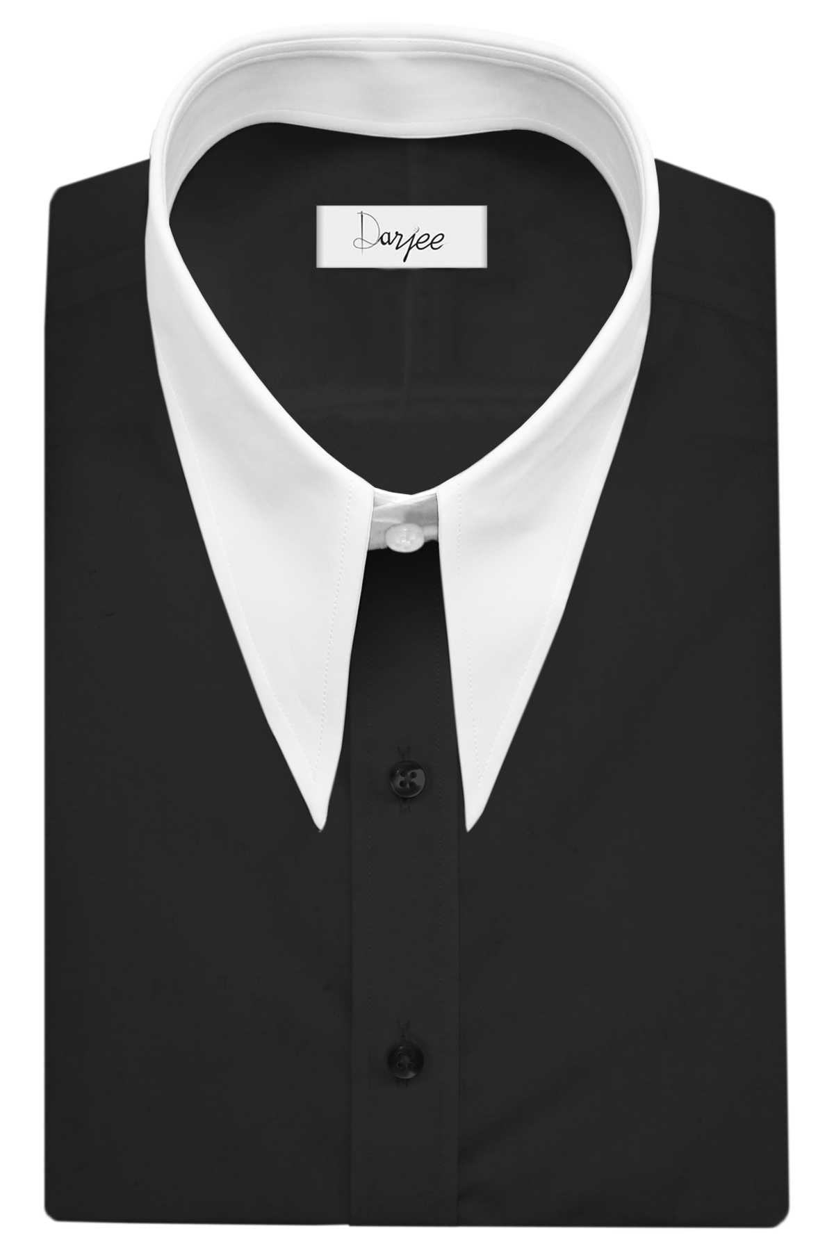 Party Wear Black Men Shirt Long Pointed Collar Vintage Spear Cotton Dress Shirt Gift For Him Goodfellas Revival Dinner Attire Father Day