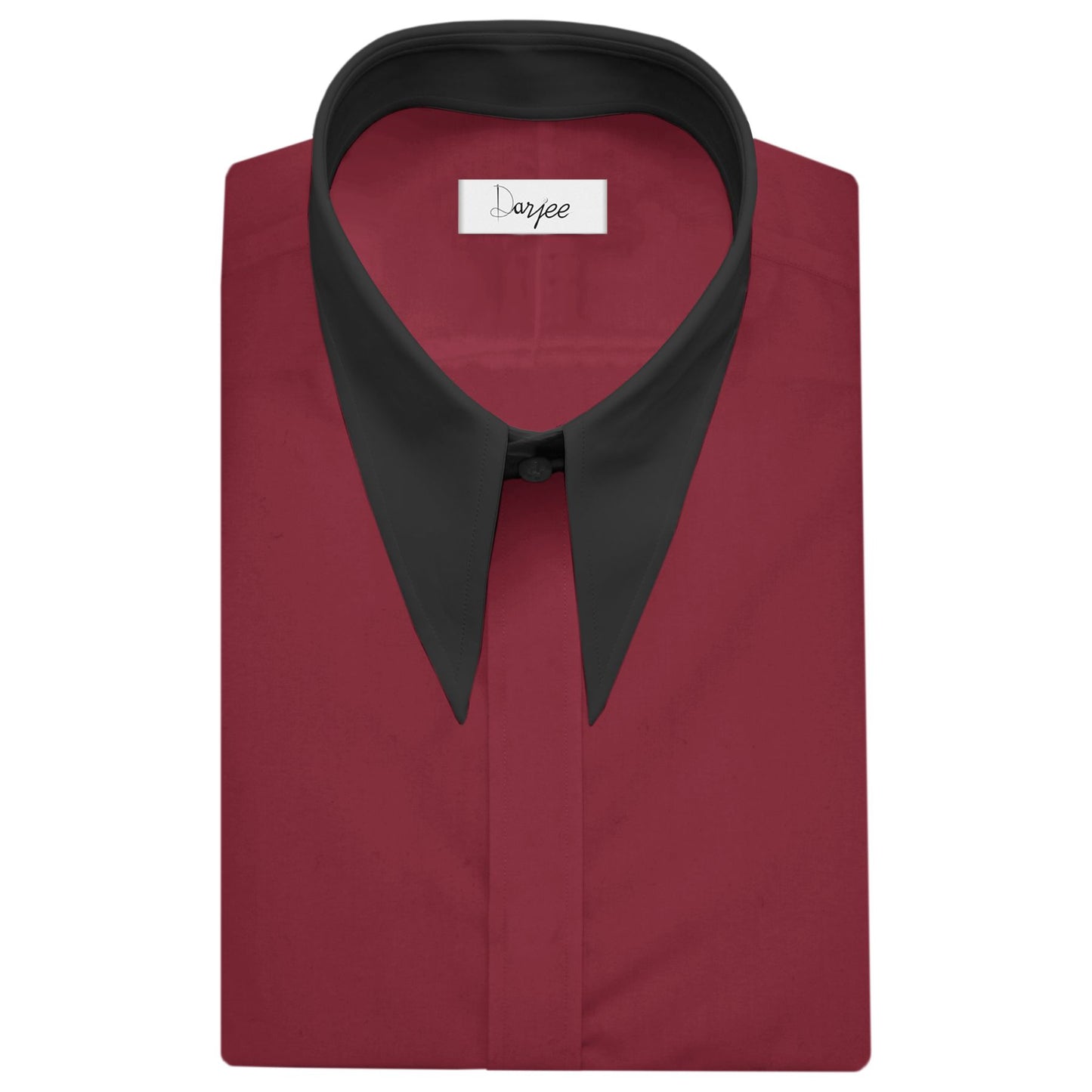 Long Pointed Collar Burgundy Men Shirt 50s, 60s, 70s Vintage Dagger Collar Dress Shirt Spear Pointed Big Wide Collar Gangster Style Shirt