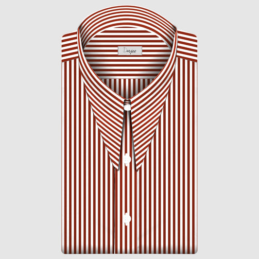 Long Pointed Collar Red and White Men Shirt 50s, 60s, 70s Vintage Dagger Collar Dress Shirt Spear Pointed Big Wide Collar Gangster Style Shirt