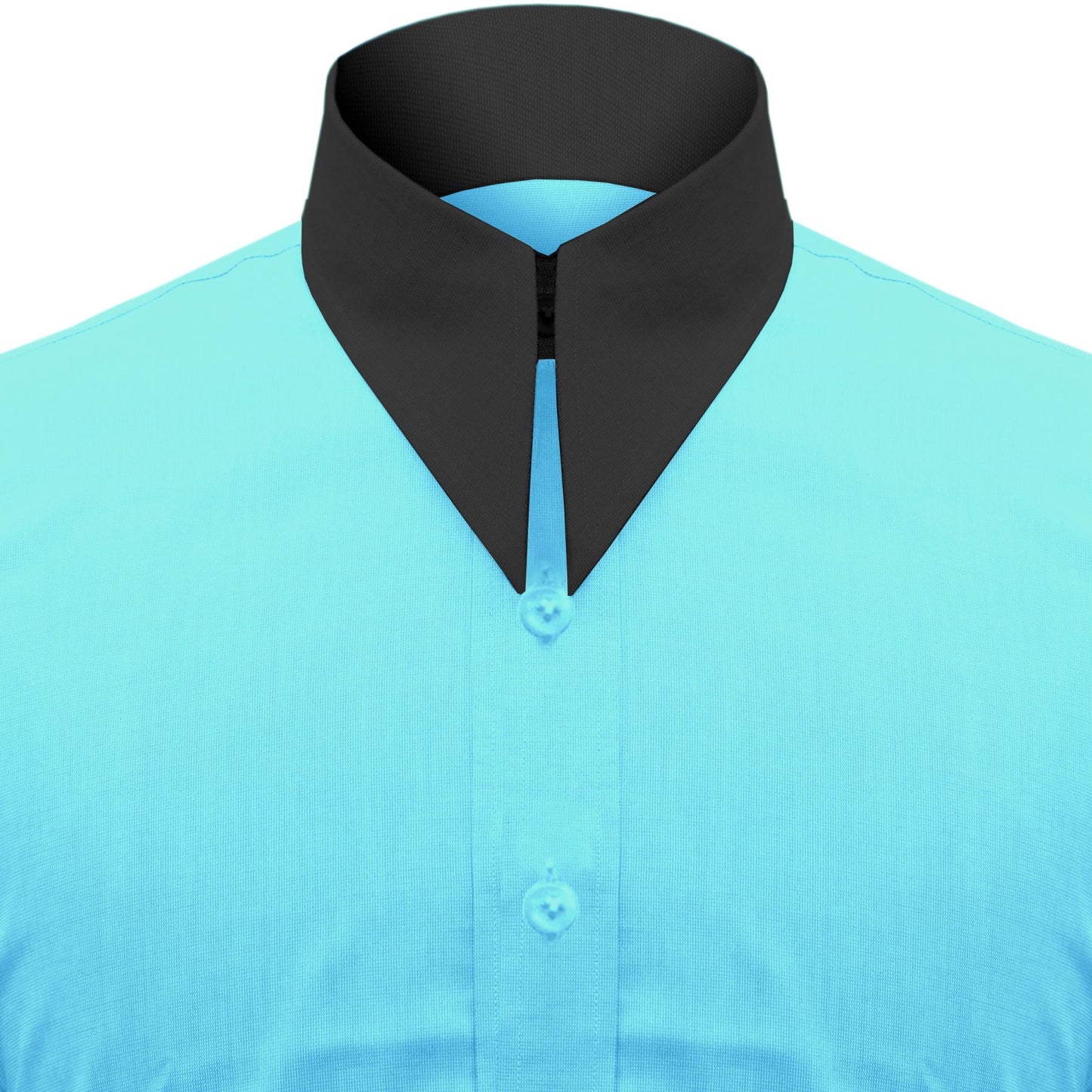 Long Pointed Collar Sea Blue Men Shirt 50s, 60s, 70s Vintage Dagger Collar Dress Shirt Spear Pointed Big Wide Collar Gangster Style Shirt