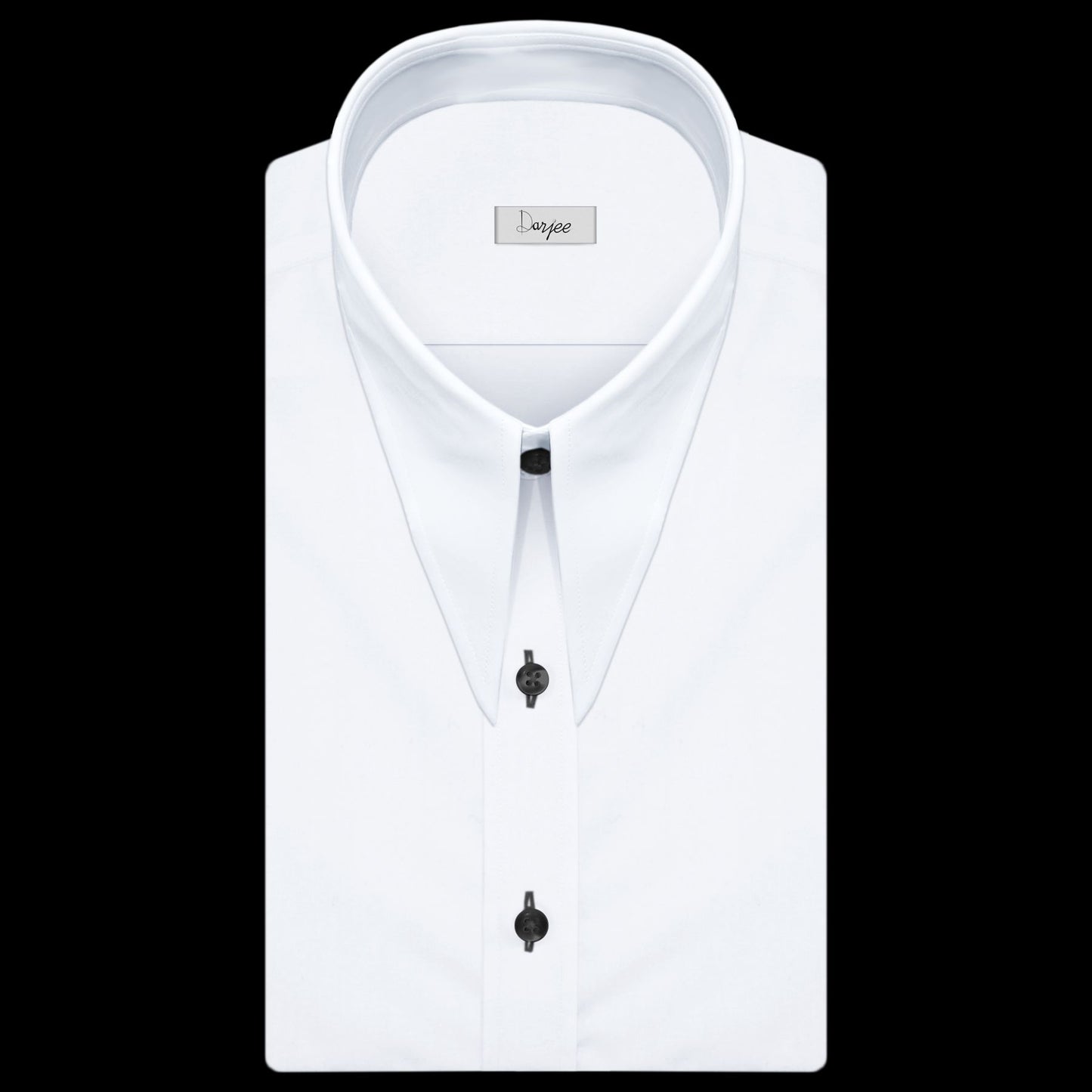 White Long Spear Pointed Collar Men's Dress Shirt Gift For Him Vintage Style Contrast Buttons Full Sleeves Giza Cotton Shirt
