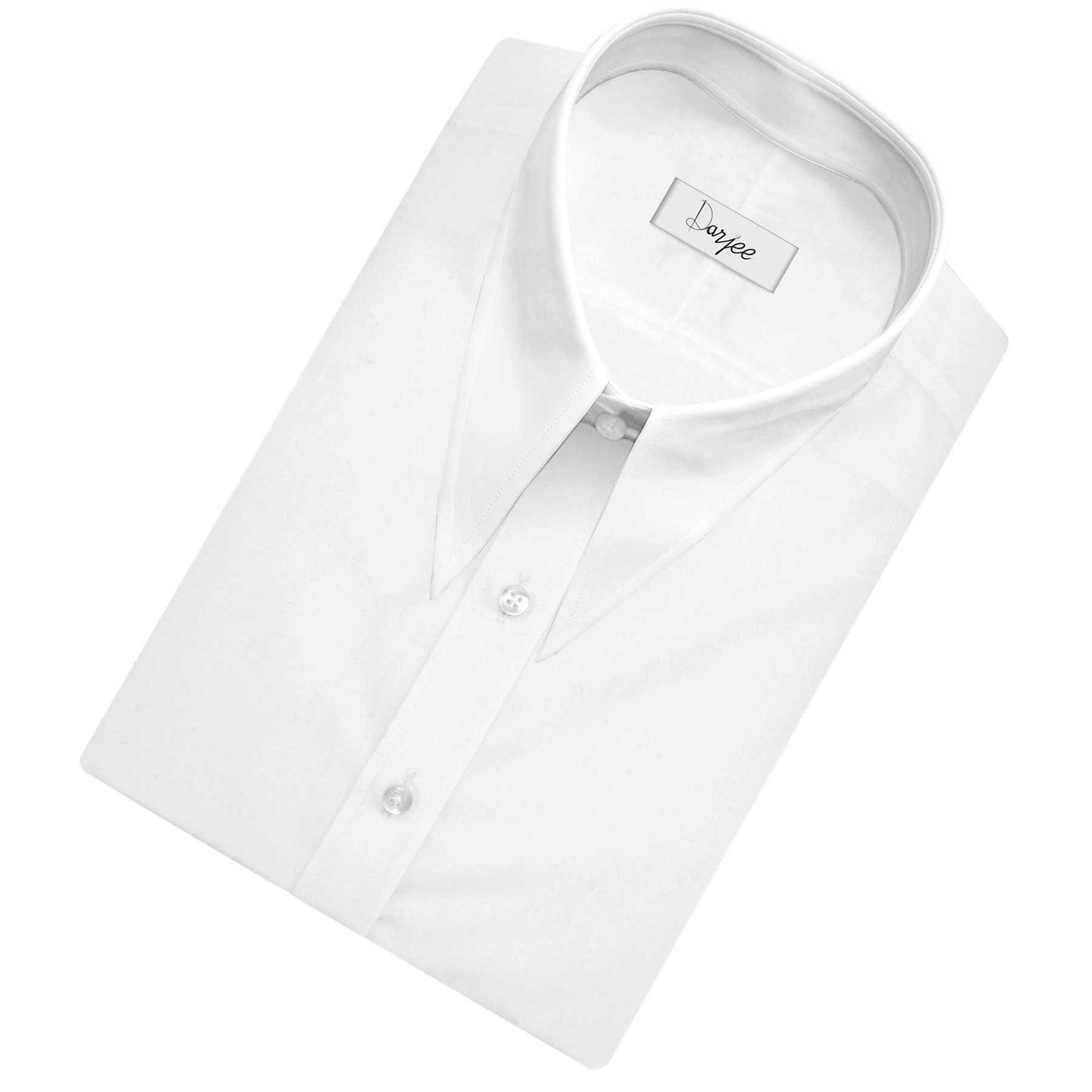 Long Pointed Collar White Men Shirt 50s, 60s, 70s Vintage Dagger Collar Dress Shirt Spear Pointed Big Wide Collar Gangster Style Shirt