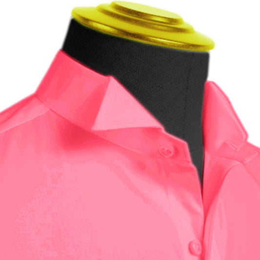 High Wing Collar Rose Red Shirt For Men Vintage Blouse Edwardian Statement Collar Dress Shirt Sharp Tip Bib Front Collar Retro Style Shirt