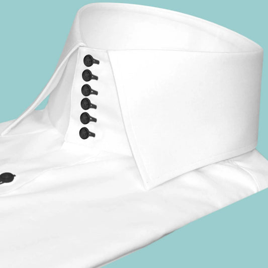 White High Collar Spread Shirt for Mens Tall Neck Collar Shirt Karl Lagerfeld Style Vintage Collar Wedding Men Attire Shirt Gift For Him