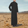Black Men Jubbah Arabic Emirati Thobe Galabiyya Islamic Muslim Wear Robes for Men Eid Festival Special Wear Saudi Style Men Cotton Caftan