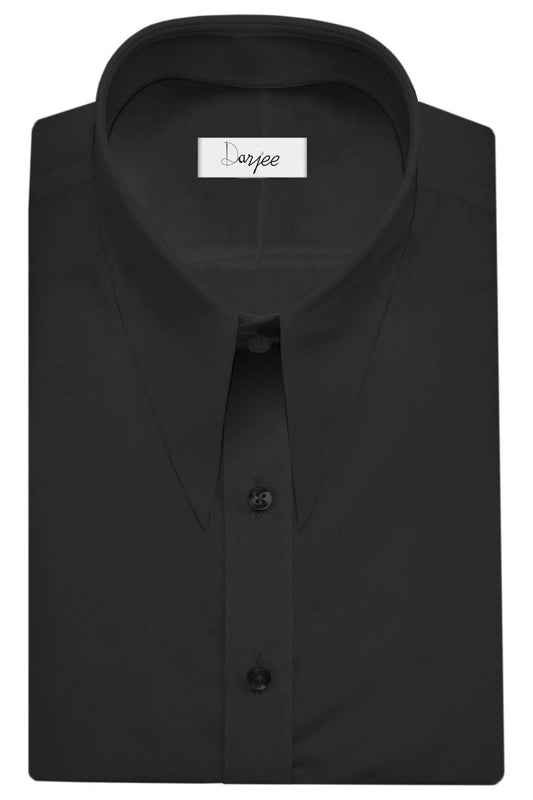 Party Wear Black Men Shirt Long Pointed Collar Vintage Spear Cotton Dress Shirt Gift For Him Goodfellas Revival Dinner Attire Father Day