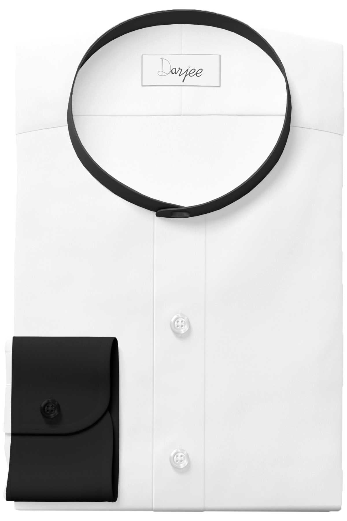 White Men Band Collar Shirt Contrasting Trim Grandad Chinese Mandarin Collar Giza Cotton Shirt Wedding Wear Dress Shirt Gift For Him