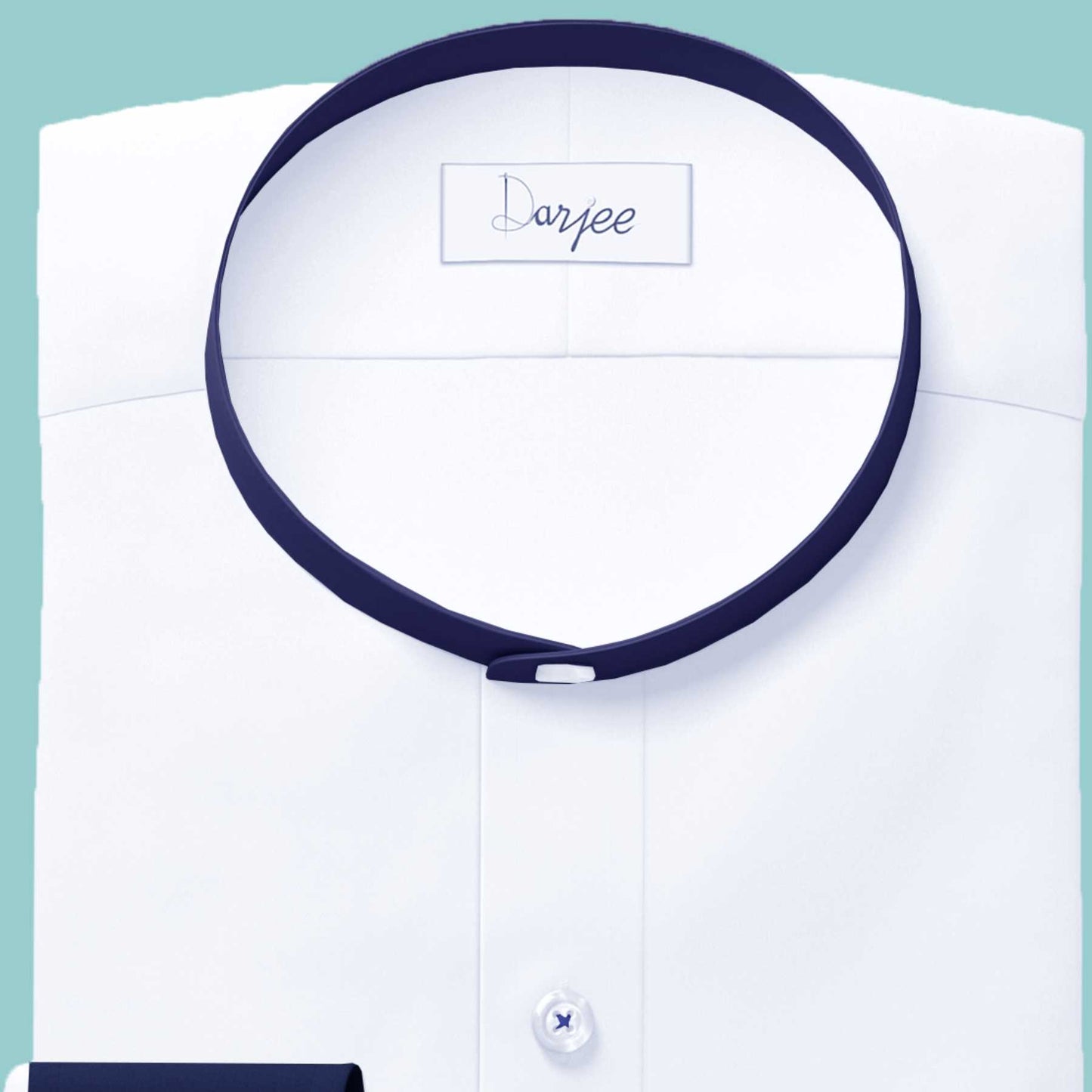 White Men Band Collar Shirt Contrasting Trim Grandad Chinese Mandarin Collar Giza Cotton Shirt Wedding Wear Dress Shirt Gift For Him