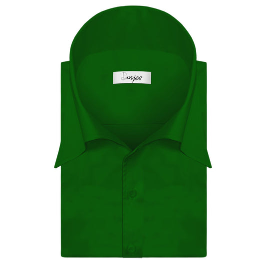 High Long Forword Pointed Onepiece  Green Shirt for Men Tall Neck Stiff Collar Shirt Contrast Buttons Large Collar Vintage Karl lagerfeld Style Shirt