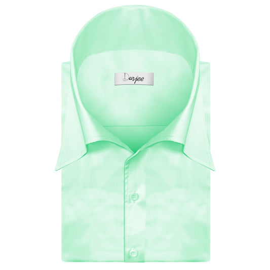 High Long Forword Pointed Onepiece Green Shirt for Men Tall Neck Stiff Collar Shirt Contrast Buttons Large Collar Vintage Karl lagerfeld Style Shirt (Copy)