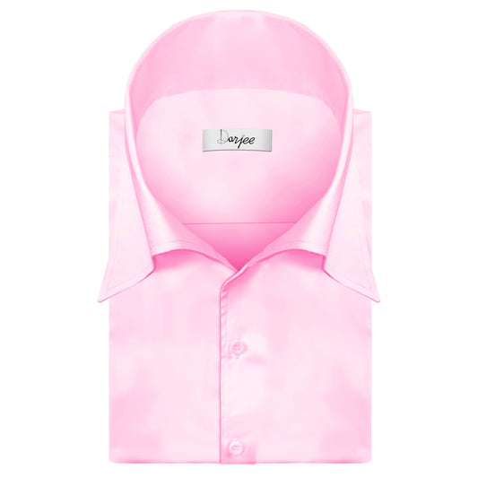 High Long Forword Pointed Onepiece Pink Shirt for Men Tall Neck Stiff Collar Shirt Contrast Buttons Large Collar Vintage Karl lagerfeld Style Shirt