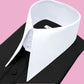 High Long Forword Pointed Black Shirt for Men Tall Neck Stiff Collar Shirt Large Collar Gangster Collar Vintage Karl lagerfeld Style Shirt