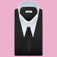 High Long Forword Pointed Black Shirt for Men Tall Neck Stiff Collar Shirt Large Collar Gangster Collar Vintage Karl lagerfeld Style Shirt