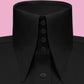 High Long Forword Pointed Black Shirt for Men Tall Neck Stiff Collar Shirt Large Collar Gangster Collar Vintage Karl lagerfeld Style Shirt