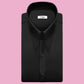 High Long Forword Pointed Black Shirt for Men Tall Neck Stiff Collar Shirt Large Collar Gangster Collar Vintage Karl lagerfeld Style Shirt