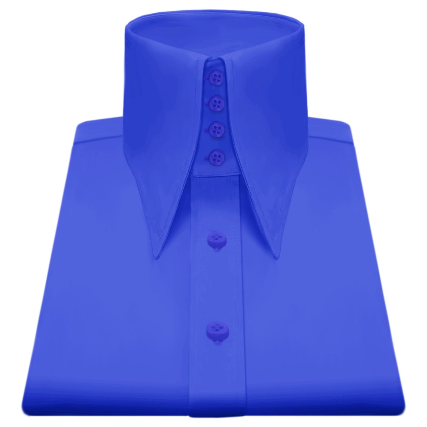 Royal Blue High Long point Collar Shirt