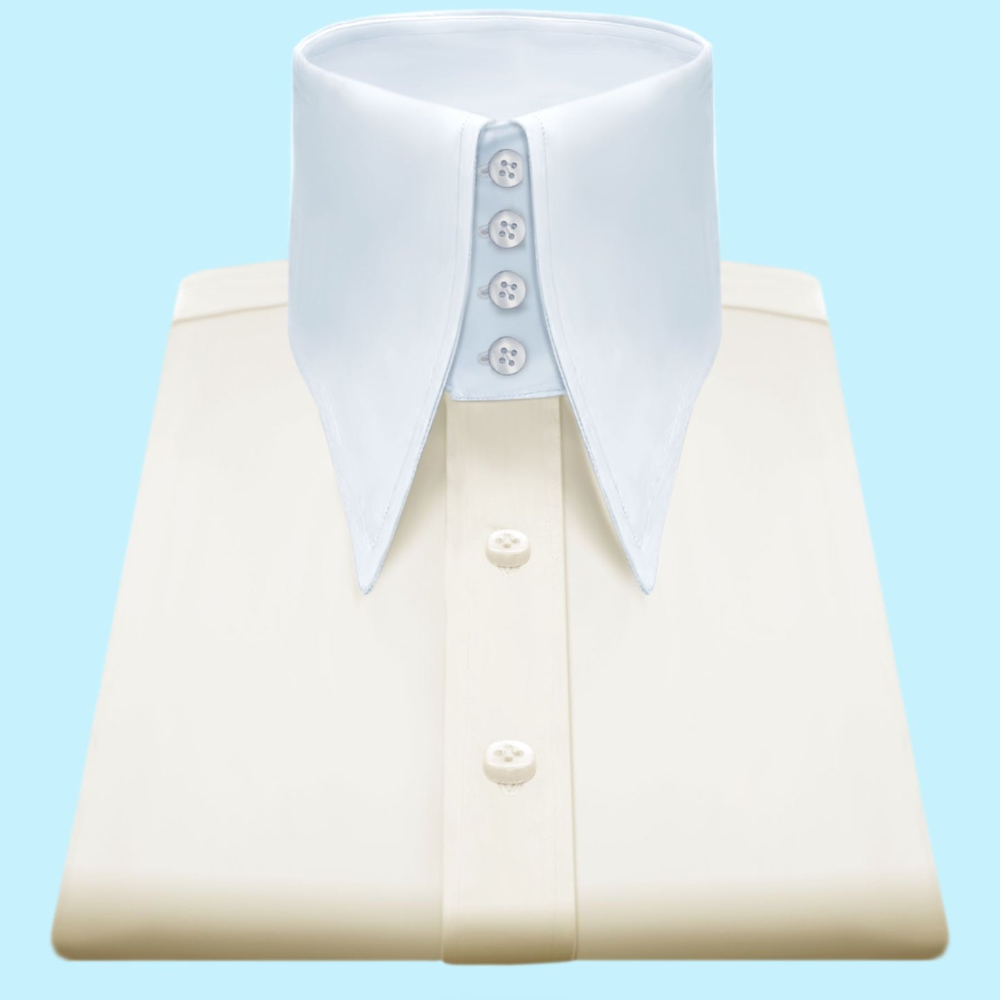 Beige High Long point Collar Shirt