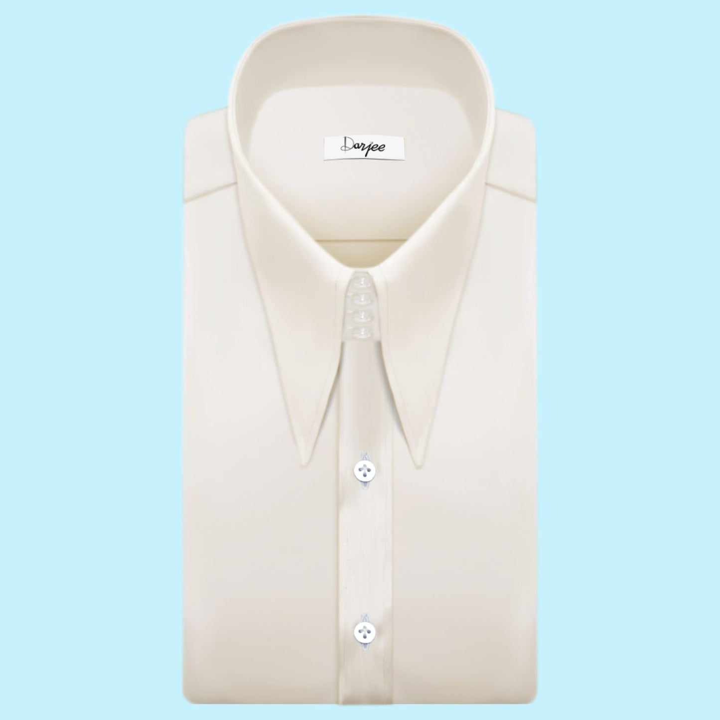 High Long Forword Pointed Cream Shirt for Men Tall Neck Stiff Collar Shirt Large Collar Gangster Collar Vintage Karl lagerfeld Style Shirt