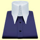 High Long Forword Point Navy Blue Shirt for Men Tall Neck Stiff Collar Shirt Large Collar Gangster Collar Vintage Karl lagerfeld Style Shirt