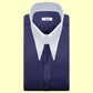 High Long Forword Point Navy Blue Shirt for Men Tall Neck Stiff Collar Shirt Large Collar Gangster Collar Vintage Karl lagerfeld Style Shirt