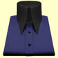 High Long Forword Point Navy Blue Shirt for Men Tall Neck Stiff Collar Shirt Large Collar Gangster Collar Vintage Karl lagerfeld Style Shirt