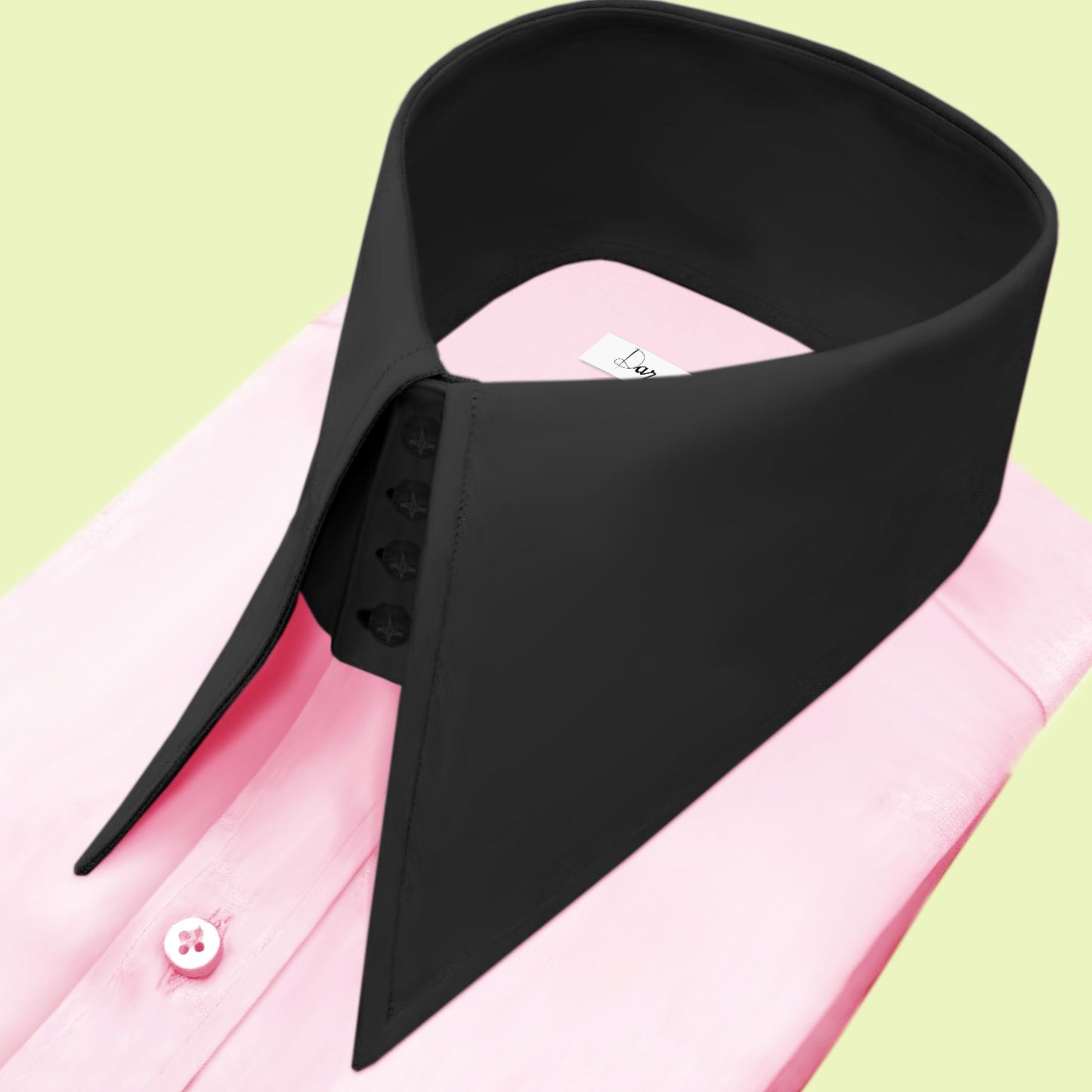 High Long Forword Pointed Pink Shirt for Men Tall Neck Stiff Collar Shirt Large Collar Gangster Collar Vintage Karl lagerfeld Style Shirt