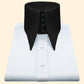 Karl Lagerfeld Style White High Long Pointed Shirt for Men Tall Neck Stiff Big Collar Shirt Hidden Placket Large Collar Vintage Shirt 70s