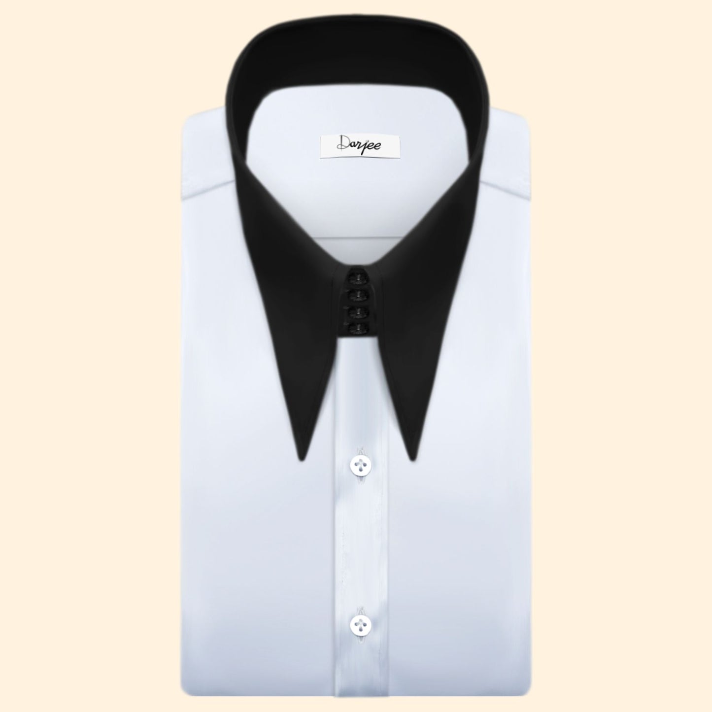 Karl Lagerfeld Style White High Long Pointed Shirt for Men Tall Neck Stiff Big Collar Shirt Hidden Placket Large Collar Vintage Shirt 70s