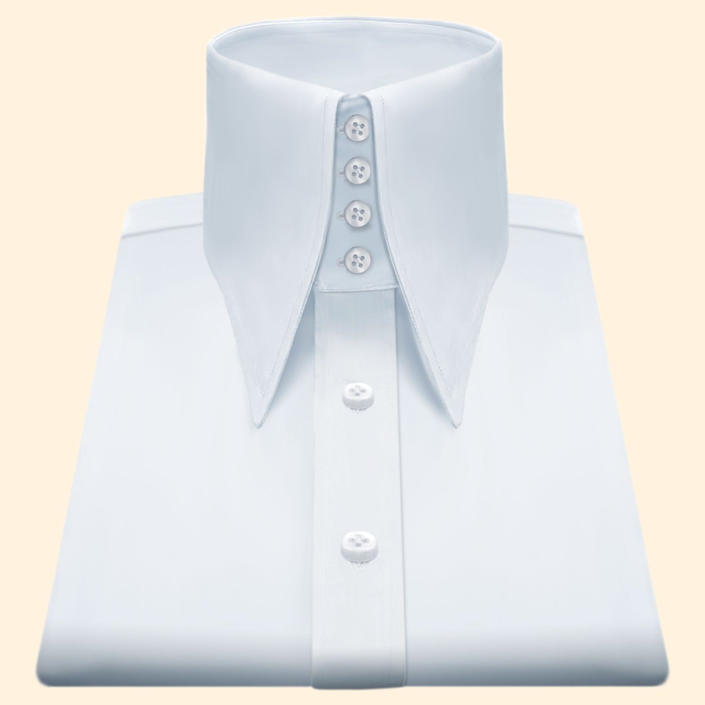 Karl Lagerfeld Style White High Long Pointed Shirt for Men Tall Neck Stiff Big Collar Shirt Hidden Placket Large Collar Vintage Shirt 70s