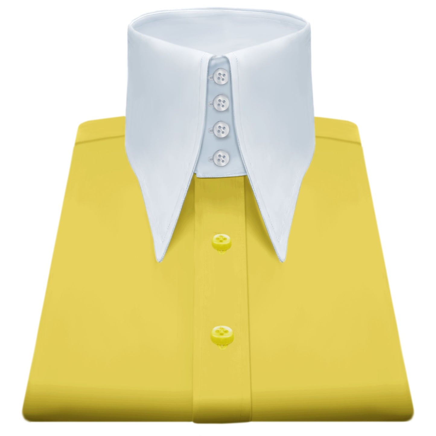 Men Mustard High Long Spear Pointed Karl lagerfeld Style Shirt Tall Stiff Neck Collar Shirt Large Collar Good fellas Collar Vintage Shirt